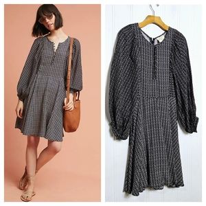 Anthropologie Maeve Dress Womens Size S Nilaya Linen Blend Blue Long Sleeve